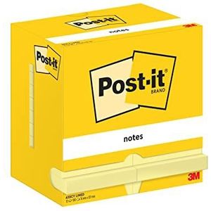 Post-it Notes, geel, gelinieerd, 76 mm x 127 mm, 12 blokken