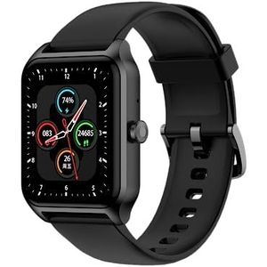 WIFIT - WiWatch S Plus Smartwatch, zwart, Android en iOS -IP68 - A-GPS - hartslagmeter - slaapmonitor - zuurstofsensor - 100 sportmodi - batterijduur van 10 dagen., Zwart, L, Hybride