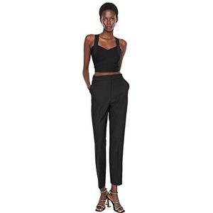 Trendyol Vrouwen hoge taille Skinny fit getailleerde broek, Zwart, 66