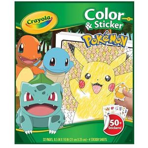 CRAYOLA - Pokemon Kleurboek met Stickers, 32 Leuke Pagina's en 4 Stickervellen, Creatieve Activiteit voor Kinderen vanaf 3 jaar, 04-2740G