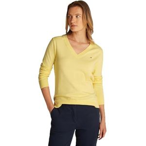 Tommy Hilfiger Trui met V-hals voor dames, Geel, XXS