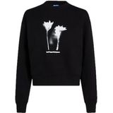 Karl Lagerfeld Jeans, Dames, Flower Logo Sweat, Regular Fit, Zwart, XS