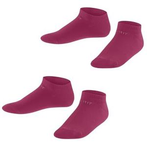 ESPRIT Uniseks-kind Korte sokken Foot Logo Multipack K Sn katoen kort eenkleurig 2 paar, Rood Scarlet 8859, 23-26