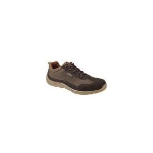 Deltaplus COMOSPMA46 Lage schoenen van suède splitleer met mesh-inzetstukken - S1P Src, bruin-beige, maat 46