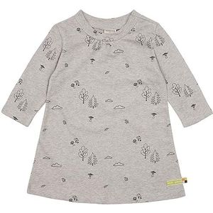 loud + proud Meisjes structuurgebreid, GOTS-gecertificeerd, kinderjurk, zilver, 86/92 cm