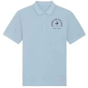 AMERICAN COLLEGE USA Hemelsblauw poloshirt voor heren, maat XL, Hemelsblauw, XL
