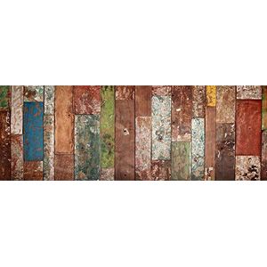 Viniliko industrieel houten Vinyltapijt, meerkleurig, 50 x 140 cm