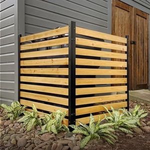Enclo Privacy Screens EC18009 Charleston Houten Outdoor Privacy Hek Screen Lattenmat No-Dig Kit 38"" B x 42"" H, 2 panelen