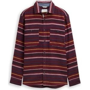 TOM TAILOR heren overhemd, 38954 - Red Multicolor Streep, XL