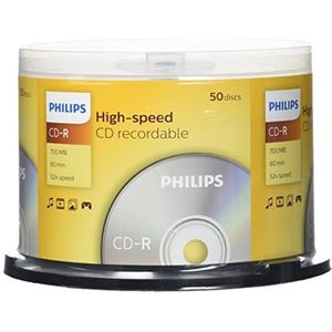 Philips CD-R onbewerkte (700 MB data/80 minuten, 52x high speed opname, 50er spindel)