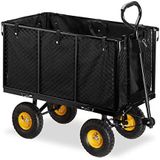 Relaxdays bolderkar tuin - bolderwagen - 500 kg - tuinkar - transportkar - staal - zwart