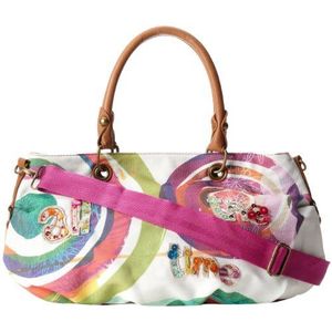 Desigual Unisex Volwassen Bols Grote Handtas, Blanco, Eén maat