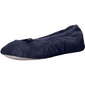 isotoner Vochtafvoerende en suède zool voor comfort slipper voor dames, marineblauw, 9.5-10.5