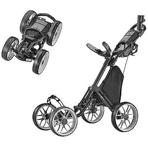 Caddytek 4-wiel Golf Push Cart - Caddycruiser One Version 8 1-Click opvouwbare trolley - lichtgewicht, compacte pull Caddy kar, gemakkelijk te openen