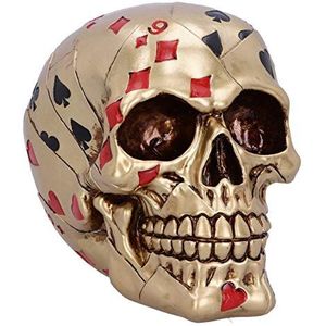 Nemesis Now Dode Mans Hand Gouden Speelkaart Schedel Ornament, Goud, 15cm