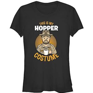 Stranger Things Dames Hopper Kostuum Korte Mouw T-Shirt, Zwart, S, zwart, S