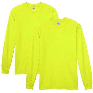 Gildan Herenhemd (verpakking van 2), groen (Safety Green)., XL