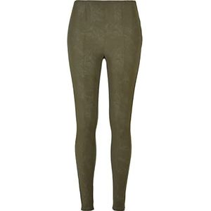 Urban Classics Damesbroek Ladies Washed Faux Leather Pants voor vrouwen, nep lederen broek, skinny, verkrijgbaar in 3 kleurvarianten, maten XS - 5XL, olijfgroen, XXL