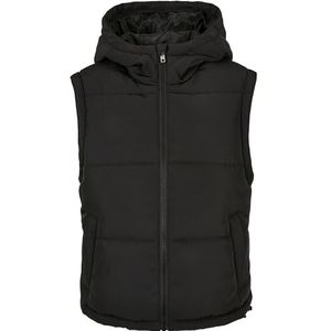 Urban Classics Ladies Gerecycled Twill Puffer Vest, vest van gerecycled polyester voor dames in regular fit, verkrijgbaar in twee kleuren, maten XS-5XL, zwart, 4XL