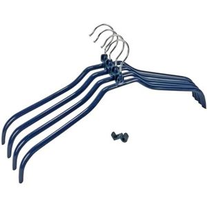 WENKO 10250911100 vormbeugelset, multi - kleerhangers antislip coating, beugelverbinder, verchroomd metaal, 42 x 19 x 1 cm, zilver glanzend