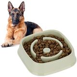 Relaxdays anti-schrokbak hond, voerbak tegen schrokken, 800 ml, stimuleert traag eten, vaatwasserbestendig, in het groen