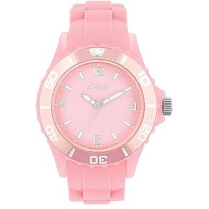 s.Oliver Meisjes Kinder Quartz Horloge Analoog met Siliconen Band, Roze, 3 bar Waterbestendig, Wordt geleverd in een Horloge Geschenkdoos, 2036502