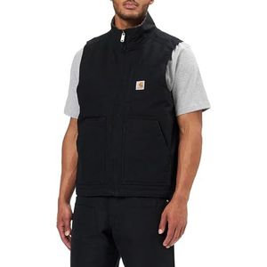 Carhartt Heren Loose Fit Vest Washed Duck Sherpa Lined Mock Neck Vest, zwart, XL