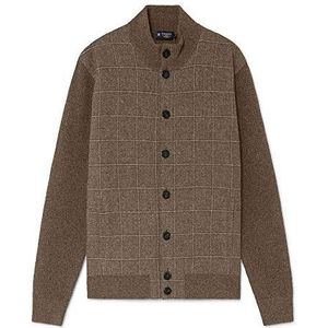 Hackett London Fabric Front Fbutton heren vest, bruin (Taupe 951), L