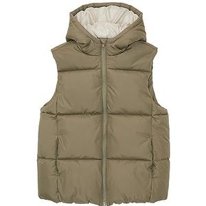 TOM TAILOR Puffervest met capuchon voor jongens, 10415-Dusty Olive Green, 152 cm