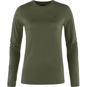 Fjällräven Abisko Wool LS W shirt met lange mouwen voor dames, laurel green, XXS
