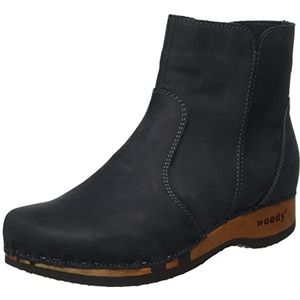 Woody Olga Dameslaarzen, geolied leer, zwart, 39 EU