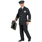 Widmann - Kostuum piloot, jas, broek, hoed, uniform, airline, carnaval, themafeest