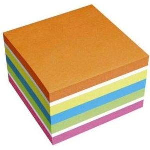Rheita R5654-53 zelfklevende notitieblokjes, briljantmix, 75 x 75 mm, 450 vellen, oranje, wit, geel, blauw, groen, roze