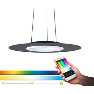 EGLO connect LED hanglamp Compo Rosso-C, 1 lichtpunt, hanglamp van staal en kunststof in zwart, wit, kleurtemperatuurverandering (warm, neutraal, koud