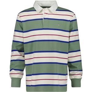 GANT Gestreept Heavy Rugger T-shirt voor heren, groen (Pastel Green), 4XL