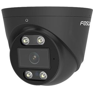 Foscam 5 MP PoE IP-domecamera voor buiten, met verlichte spots en sirene, T5EP, zwart