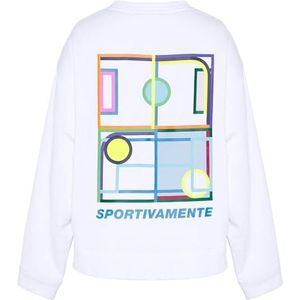 Lotto - Sweatshirt - Bright White - Met Opvallende Print Op De Rug