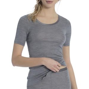 CALIDA True Confidence T-shirt met korte mouwen van wolzijde voor dames, Platina Melé_, 36/38 NL