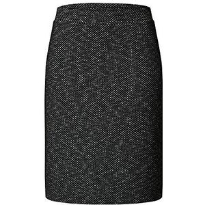 KAFFE Potloodrok voor dames, knielengte, slim fit, hoge taille, elastische taille, Zwart/Chalk Mini Check, L