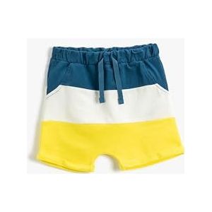 Koton Babyboys Color Contrast Trekkoord Pocket Detail Shorts, Marine Stripe (01m), 18-24 Maanden