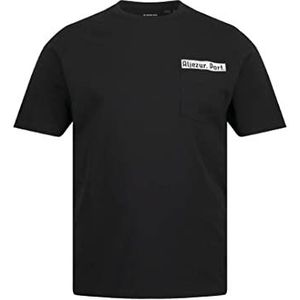 JP 1880, Heren T-shirt met kleine borstprint, zwart, 3XL