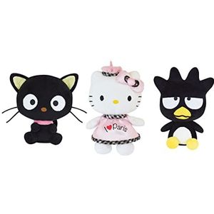 Hello Kitty et Son Friends Set van 3 pluche dieren +/- 17 cm met Hello Kitty, Chocolade en BADZT-Maru