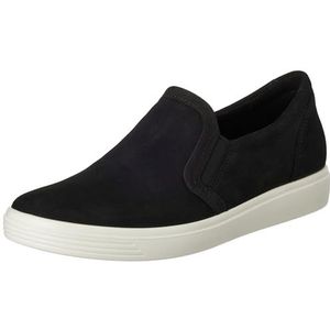 ECCO Dames Soft Classic Slip on Sneaker, zwart Nubuck, 3/3.5 UK