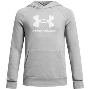 Under Armour UA Rival Fleece BL Hoodie, Mod Gray Light Heather / / Wit, YXS, Mod Grijs Licht Heather / / Wit, 48