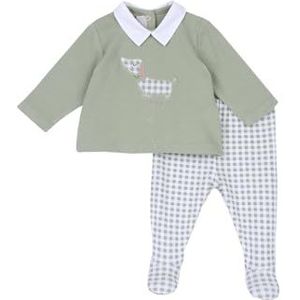 Chicco, Set voor pasgeborenen, hoofdbanden en beenkappen van zacht katoen, ideaal voor lente en herfst, cadeau-ideeën voor de geboorte, ontworpen in Italië, babykleding 0-24 maanden, Groen, 9 Maanden