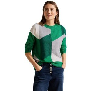 Cecil Geometrisch patroon pullover, Bright Green Melange, M