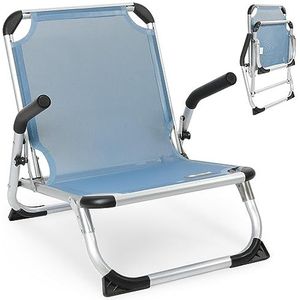 Homecall - Aluminium, opvouwbare strandstoel, Blauw