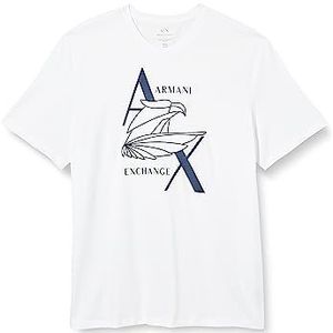 Armani Exchange Sustainable, regular fit, bedrukt Eagle Logo T-shirt, wit, XS