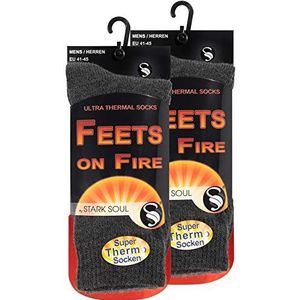STARK SOUL Feets on Fire - 2 paar heren ultra thermische sokken, warme wintersokken, maat EU 41-45