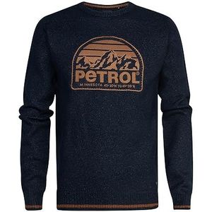 Petrol Industries Knitwear Basic pullover voor heren, Middernacht Marine, S